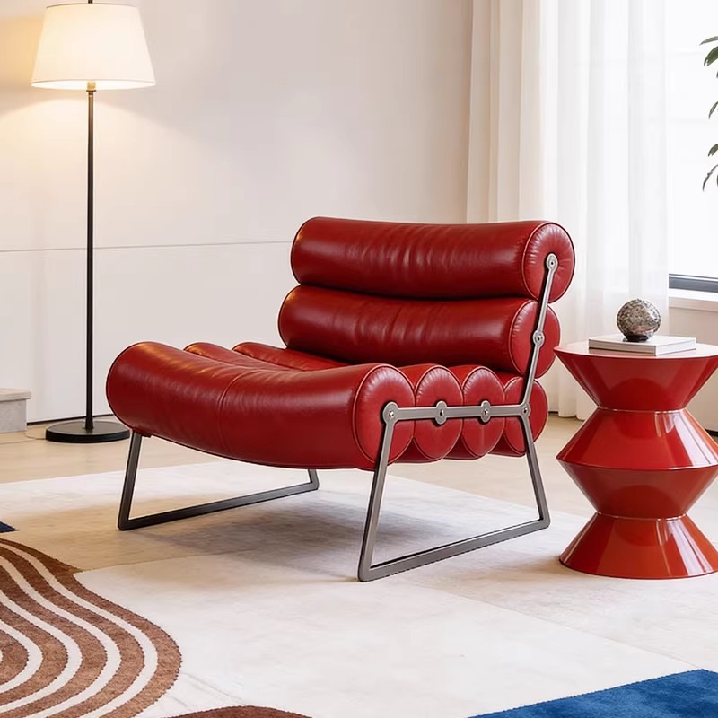 Furniture Hardware Stores - Italian Minimalist Roller Chair, Burgundy Sofa,