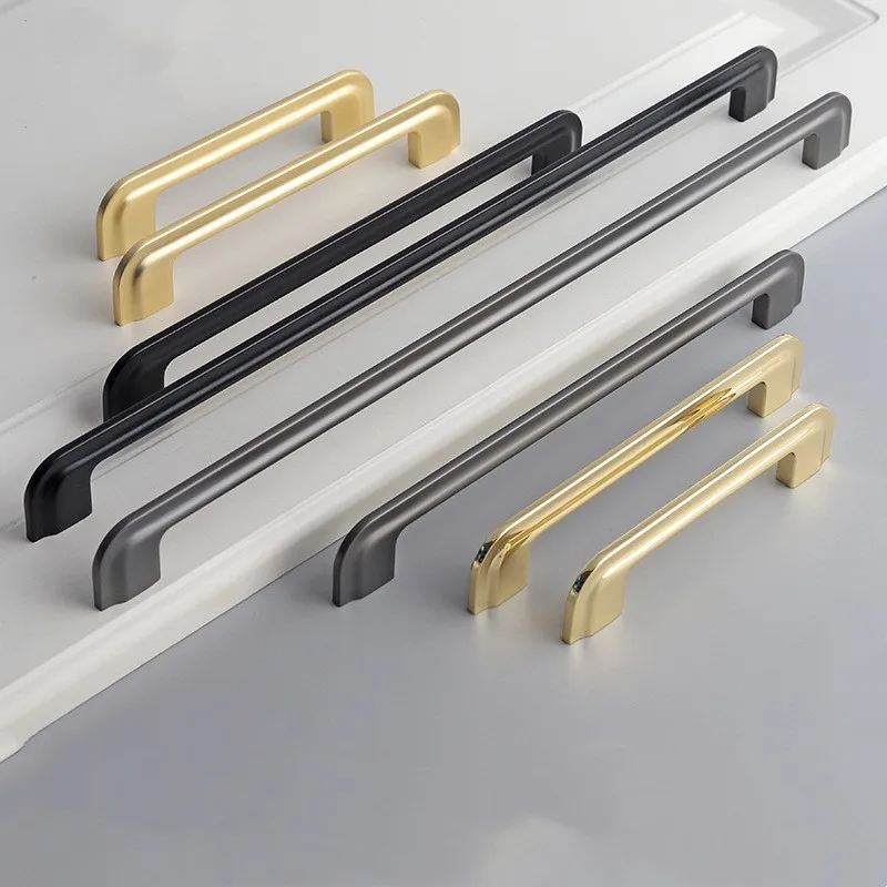 Quality Furniture Hardware - Black Extended Wardrobe Door Handle High-quality