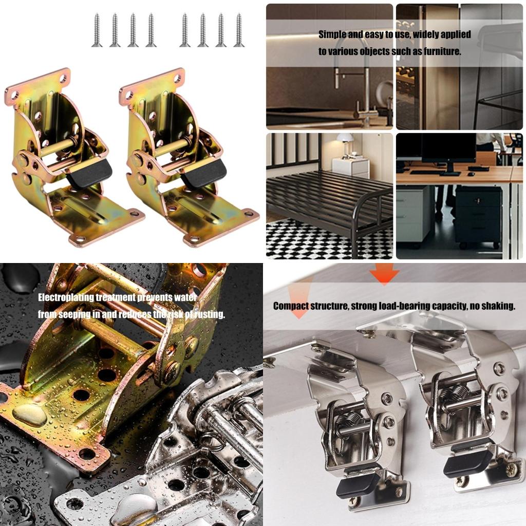 Quality Furniture Hardware - 2pcs Locking Folding Hinges Concealed for