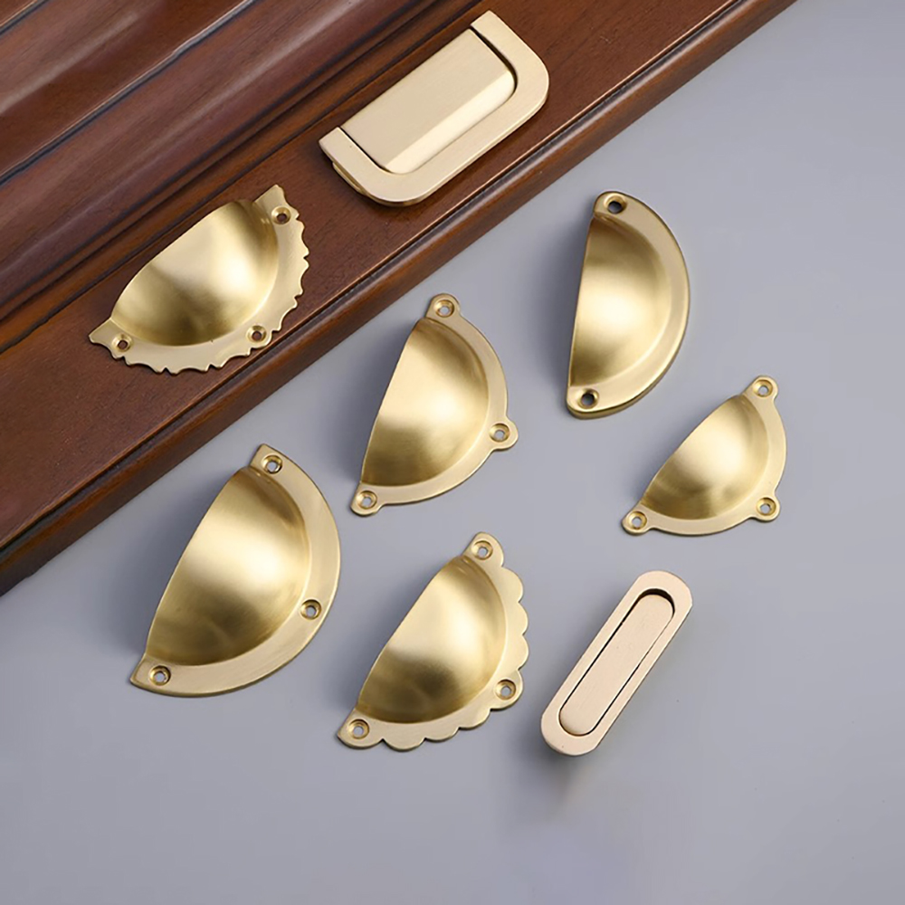 Quality Furniture Hardware - Cupboard Invisible Handles Brass Cabinet Pulls