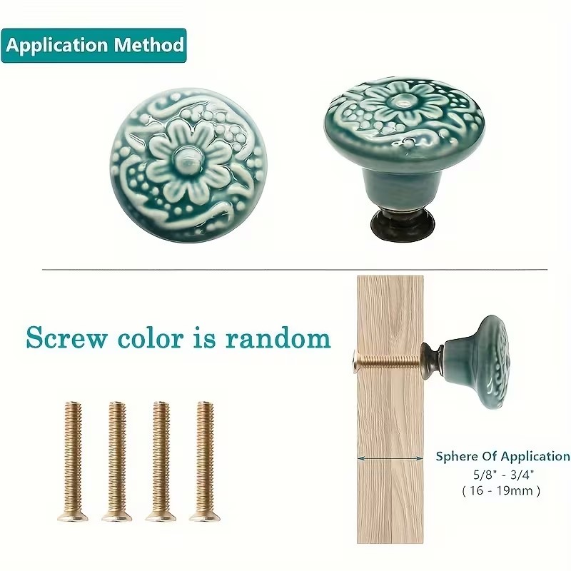 12pcs Ceramic Cabinet Knobs, F - Furniture Hardware Handles recension och pris